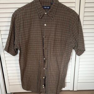 Cherokee Men's Casual Brown Checkered Shirt